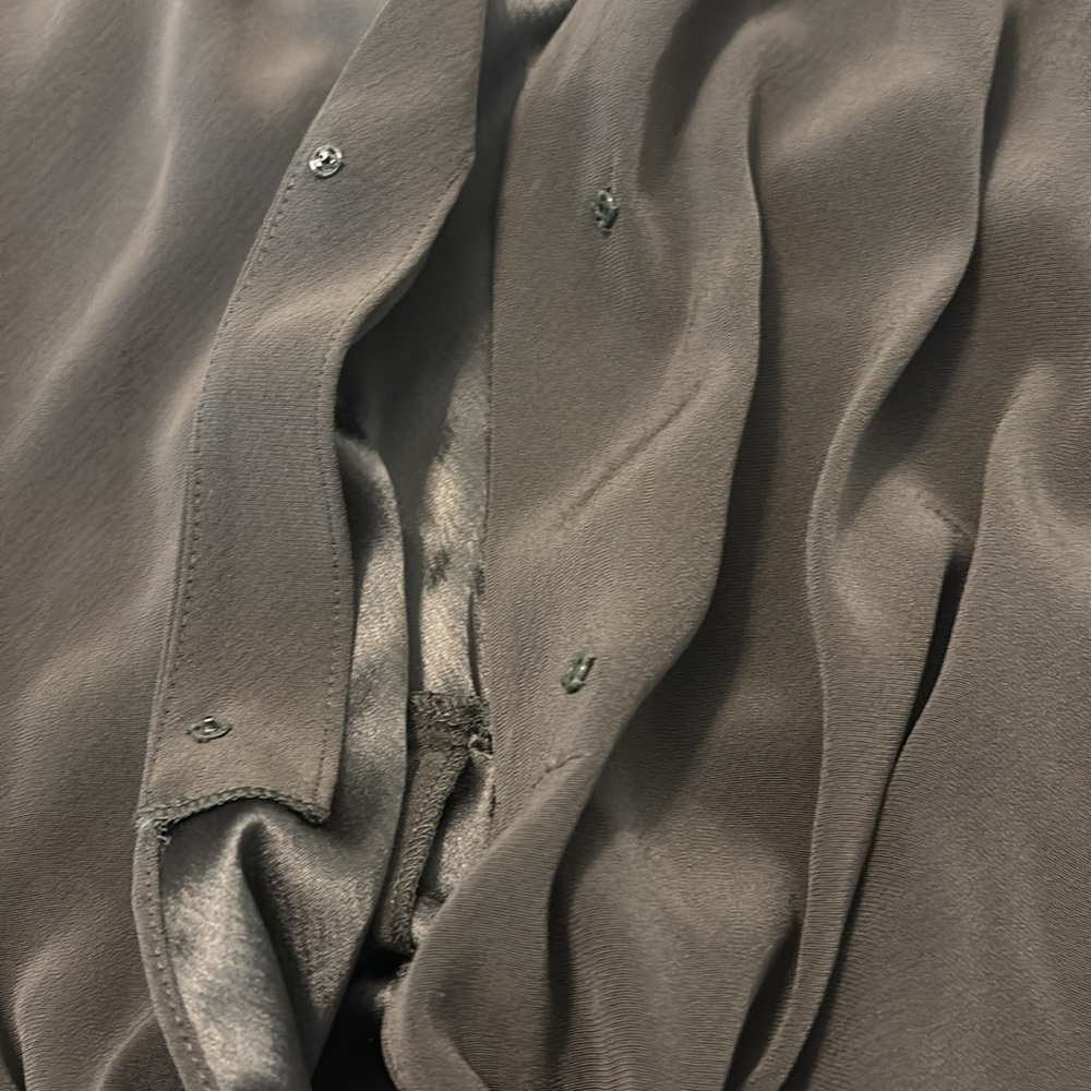 Vince Olive Green Tie-Front Maxi Dress SZ XL v-neck luxurious designer NWT - Picture 9 of 15